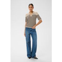 Gestreiftes Strick-Poloshirt
