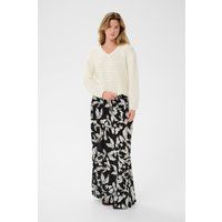 V-Ausschnitt Strickpullover mit Lochmuster