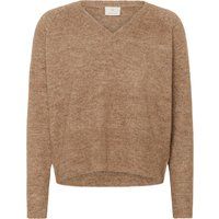 Lockerer Strickpullover mit V-Ausschnitt