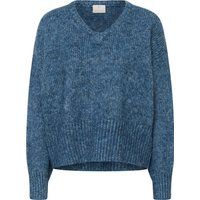 Lockerer V-Ausschnitt Strickpullover