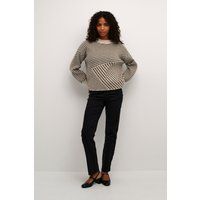 Übergroßer Strickpullover mit abstrakten Streifen