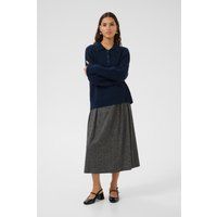 Strukturierter Strickpullover mit Polokragen
