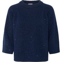 Lockerer Strickpullover mit Paillettenbesatz