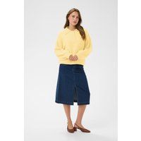 Gerippter Strick-Polo-Pullover