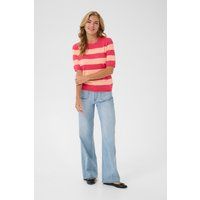 Gestreiftes Stricktop mit halbem Arm