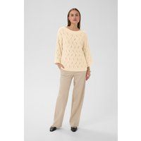 Lockerer Strickpullover mit Lochmuster