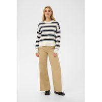Gestreifter Oversized-Rundhalspullover