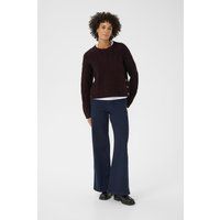 Grobstrick-Wollpullover mit Zopfmuster