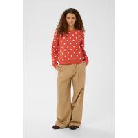 Polka-Dot-Sweatshirt mit Rundhalsausschnitt