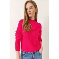 Strukturierter Rippstrick-Pullover mit Rundhalsausschnitt
