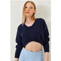 Strukturierter Lockerer Crop-Stricktop