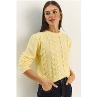 Strukturierter Strickpullover mit Wellenmuster