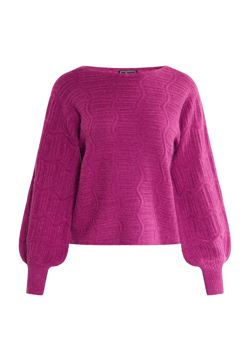 Schimmernder strukturierter Strickpullover