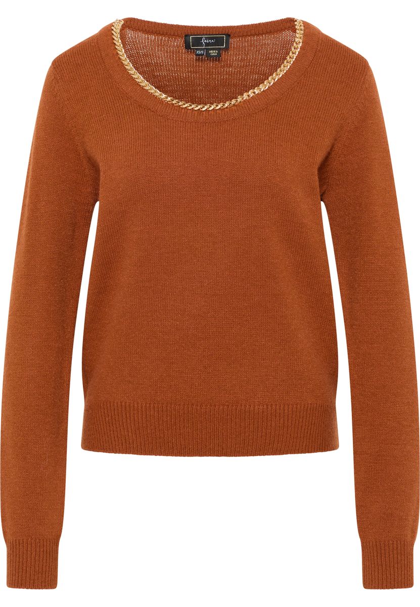 Strickpullover mit Kettenverzierung