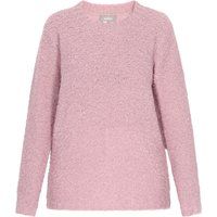 Strukturierter Flausch-Pullover mit Rundhalsausschnitt