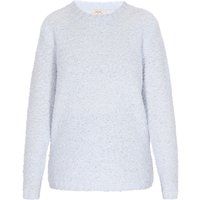 Strukturierter flauschiger Strickpullover mit Rundhalsausschnitt