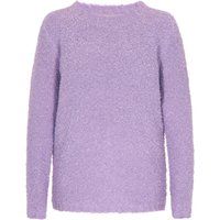 Flauschiger Strukturstrick-Pullover mit Rundhalsausschnitt