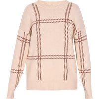 Oversized Strickpullover mit Karomuster