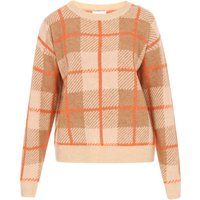 Oversized Strickpullover mit Karomuster