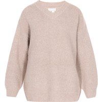 Lockerer V-Ausschnitt-Pullover mit Laternenärmeln