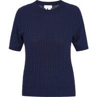 Kurzarm-Pullover mit Zopfmuster