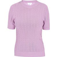 Kurzärmeliger Pullover mit Zopfmuster