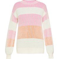 Gestreifter Rippstrick-Pullover