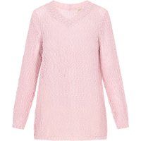 Langer V-Ausschnitt-Pullover in Lochstrick-Optik