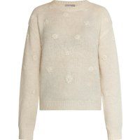 Strickpullover mit aufgestickten Blumen