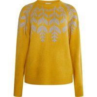 Strickpullover mit Blatt-Intarsienmuster