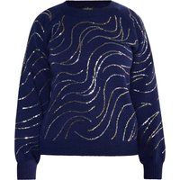 Strickpullover mit Pailletten-Wellenmuster