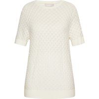 Kurzarmpullover mit Schuppen-Strickmuster