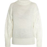 Strickpullover mit floralen Ärmelstickereien