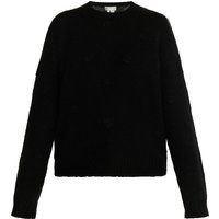 Lockerer Strickpullover mit Blumenstickerei