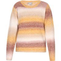 Horizontal gestreifter Rundhalspullover im Ombre-Look