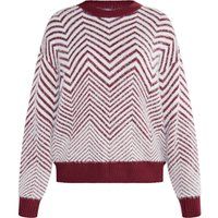 Flauschiger Strickpullover mit Zickzack-Muster