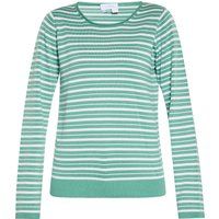 Gestreifter Feinstrickpullover mit Rundhalsausschnitt