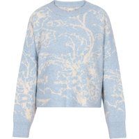 Strickpullover mit abstraktem Blumenmuster