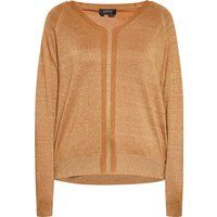 Schimmernder Metallic-Pullover mit V-Ausschnitt