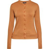 Klassischer feingerippter Cardigan mit Rundhalsausschnitt