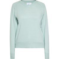 V-Ausschnitt Strickpullover mit Rippstrick-Details