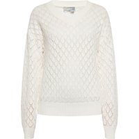 V-Ausschnitt Strickpullover mit Rautenmuster