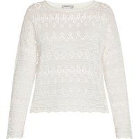 Feinstrickpullover mit filigranem Ajourmuster