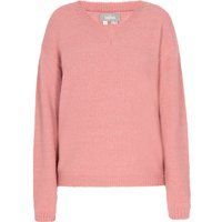 Lockerer V-Ausschnitt Melange-Pullover