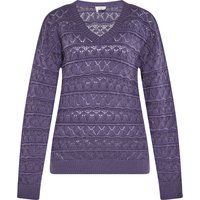 V-Ausschnitt Pullover mit filigranem Lochmuster