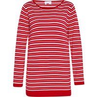 Gestreifter Longpullover mit Rundhalsausschnitt