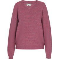 Melierter Pullover mit V-Ausschnitt