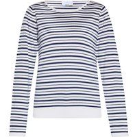 Gestreifter Rundhals-Strickpullover