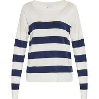 Gestreifter Feinstrickpullover mit Rundhalsausschnitt