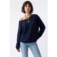 Oversized Strickpullover mit Bootsausschnitt